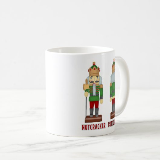 Lustiger Weihnachtsnussknacker Buttcracker Kaffeetasse (VorderseiteRechts)