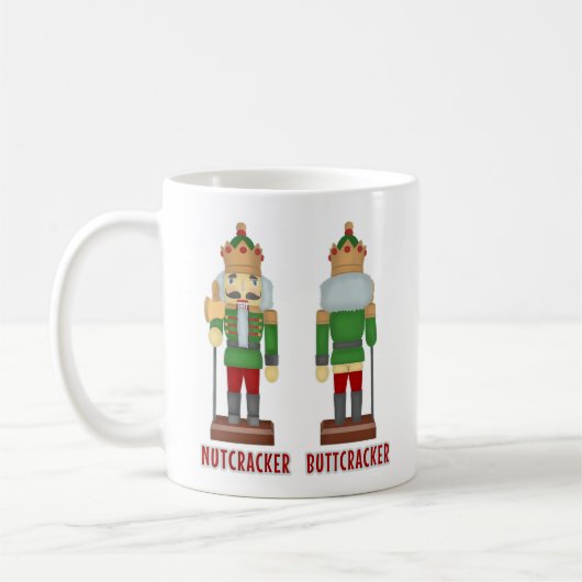 Lustiger Weihnachtsnussknacker Buttcracker Kaffeetasse (Links)