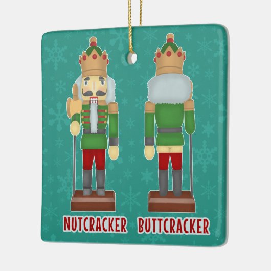 Lustiger Weihnachtsnussknacker Buttcracker Keramikornament (Links)