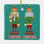 Lustiger Weihnachtsnussknacker Buttcracker Keramikornament (Vorderseite)
