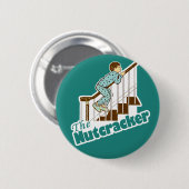 Lustiger Weihnachtsnussknacker Button (Vorne & Hinten)