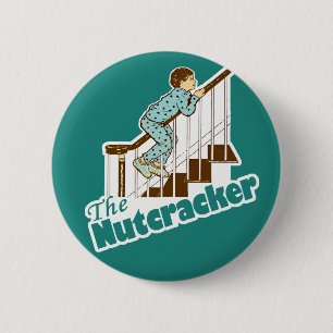 Lustiger Weihnachtsnussknacker Button