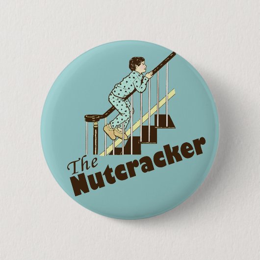 Lustiger Weihnachtsnussknacker Button (Vorderseite)