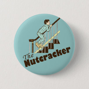 Lustiger Weihnachtsnussknacker Button