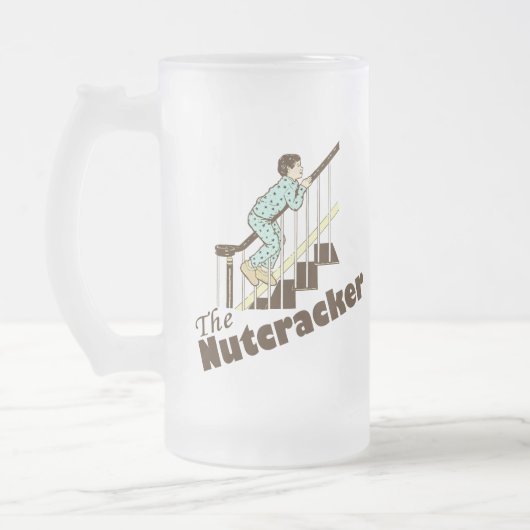 Lustiger Weihnachtsnussknacker Mattglas Bierglas (Links)