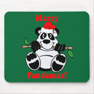Lustiger Weihnachtspanda-Bär Mousepad