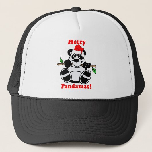Lustiger Weihnachtspanda-Bär Truckerkappe (Vorderseite)