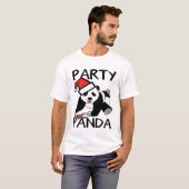 Lustiger WeihnachtsPartypanda T-Shirt (Vorne ganz)