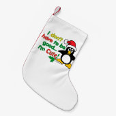 Lustiger WeihnachtsPenguin bin- ich niedlich! Kleiner Weihnachtsstrumpf (Vorderansicht (hängend))