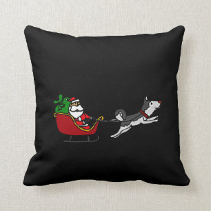 Lustiger WeihnachtsPferdeschlitten und heiserer Kissen