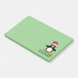 Lustiger WeihnachtsPinguin ist- es zu spät, gut z Post-it Klebezettel