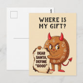 Lustiger Weihnachtsplätzchen-Charakter Postkarte (Vorne/Hinten)