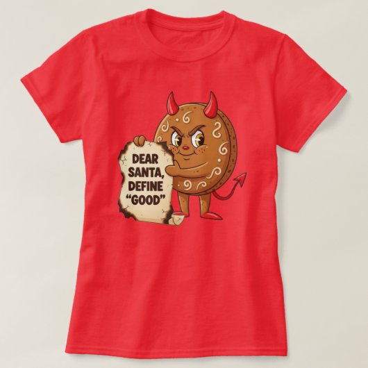 Lustiger Weihnachtsplätzchen-Charakter T-Shirt (Design vorne)