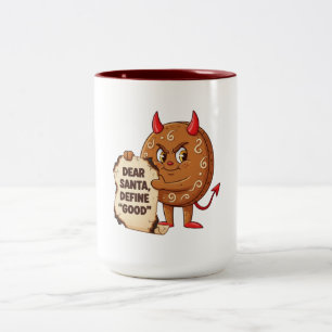Lustiger Weihnachtsplätzchen-Charakter Zweifarbige Tasse