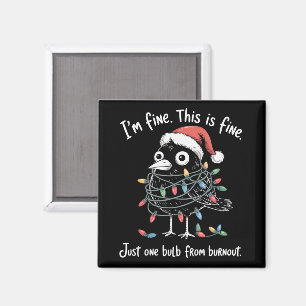 Lustiger Weihnachtsrabe Mir geht's gut Burnout Sar Magnet