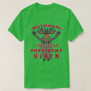 Lustiger Weihnachtsren-Präsident Vixen Political T-Shirt