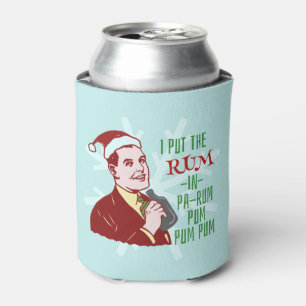 Lustiger WeihnachtsRetro Rum-trinkender Dosenkühler