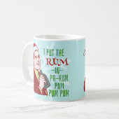 Lustiger WeihnachtsRetro Rum-trinkender Kaffeetasse (Vorderseite Links)