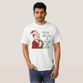 Lustiger WeihnachtsRetro Rum-trinkender T-Shirt (Vorne ganz)
