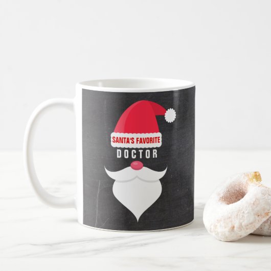 Lustiger Weihnachtssankt Lieblingsdoktor Custom Kaffeetasse (Mit Donut)
