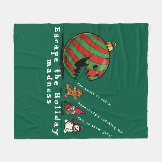 Lustiger Weihnachtsschmuck Feiertag Fleecedecke (Vorderseite (Horizontal))