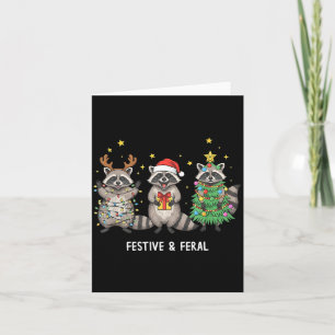 Lustiger Weihnachtswaschbär - Wild aber Festlich Karte
