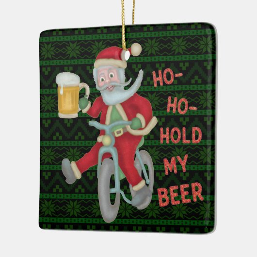 Lustiger Weihnachtsweihnachtsmann-Griff mein Keramikornament (Links)