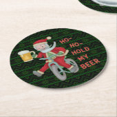 Lustiger Weihnachtsweihnachtsmann-Griff mein Runder Pappuntersetzer (Angewinkelt)