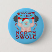 Lustiger Weihnachtsweihnachtsmann Swole Button (Vorderseite)