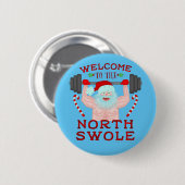 Lustiger Weihnachtsweihnachtsmann Swole Button (Vorne & Hinten)