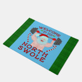 Lustiger Weihnachtsweihnachtsmann Swole Fußmatte (Schrägansicht)