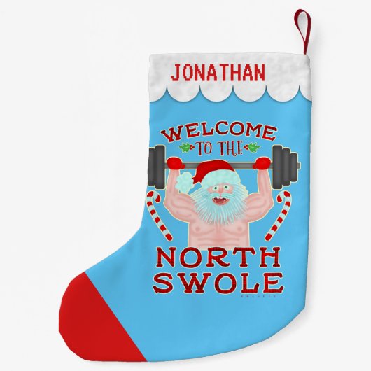 Lustiger Weihnachtsweihnachtsmann Swole Kleiner Weihnachtsstrumpf (Rückseite)