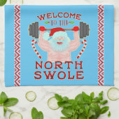 Lustiger Weihnachtsweihnachtsmann Swole Küchentuch (Gefaltet)