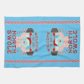 Lustiger Weihnachtsweihnachtsmann Swole Küchentuch (Horizontal)