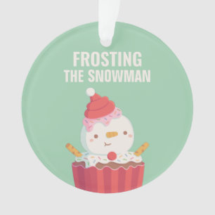 Lustiger Weihnachtswitz, Den Schneemann-Cupcake gl Ornament