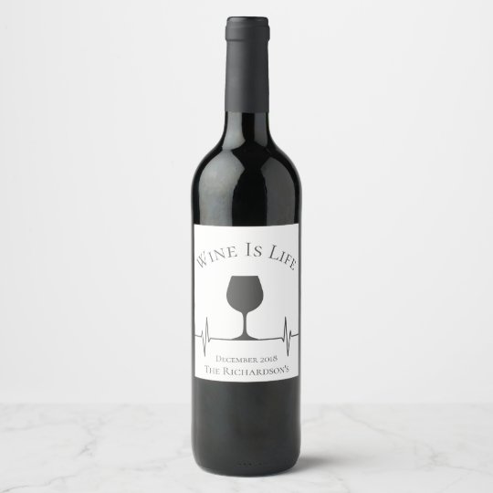 Lustiger Wein Ist Leben Personalisierte Neuheit Weinetikett Zazzle De