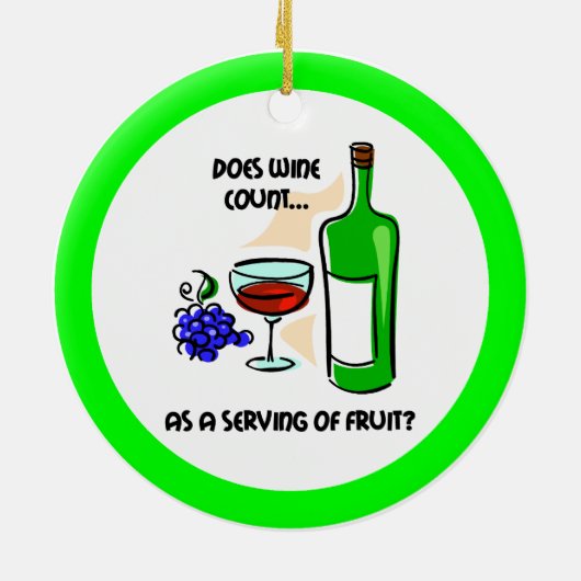 Lustiger Wein Keramik Ornament (Hinten)