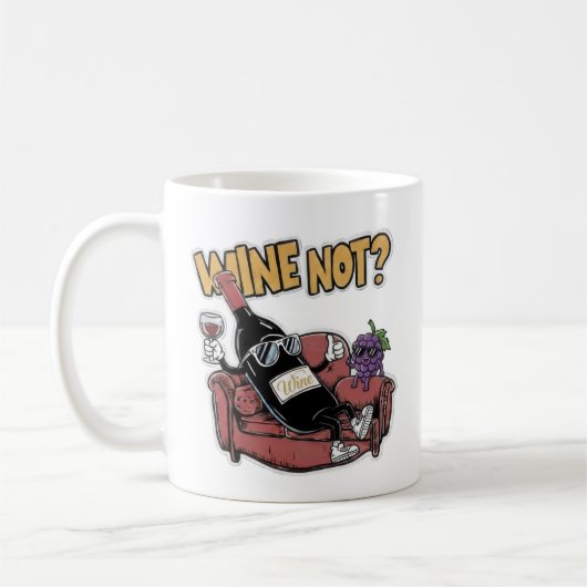 Lustiger Wein und Trauben Kaffeetasse (Links)
