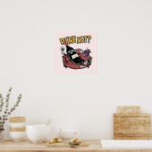 Lustiger Wein und Trauben Poster (Küche)