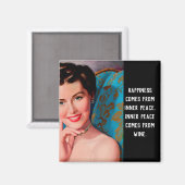 Lustiger Wein-Zitat Retro-Hausfrau-Magnet Magnet (Vorderseite/Rückseite)