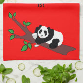 Lustiger Weinkonsum-Panda-Bär im Baum Geschirrtuch (Gefaltet)