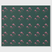 Lustiger Weintrinker Pinker Flamingo Geschenkpapier (Flach)