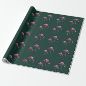 Lustiger Weintrinker Pinker Flamingo Geschenkpapier (Ungerollt)