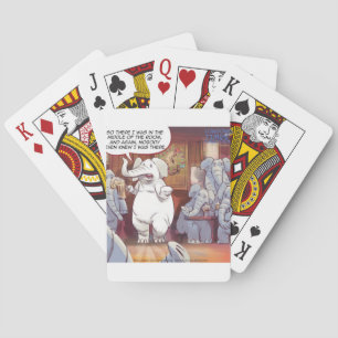 Lustiger Weißer Elefant im Raum Spielkarten
