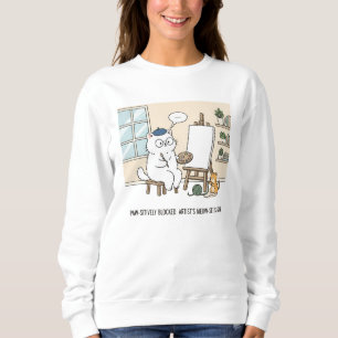 Lustiger weißer Katzenmaler inspirierte Studio-Kun Sweatshirt