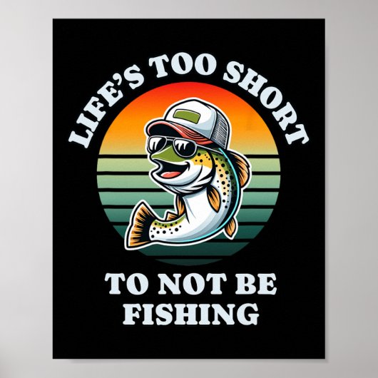 Lustiger Weiter Fischen Spaß Chill Forellen Angler Poster (Vorne)