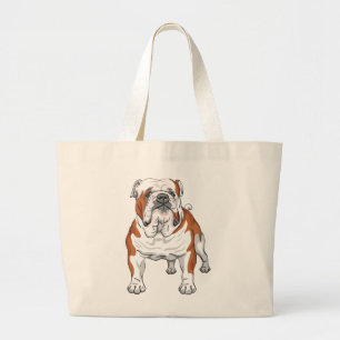 Lustiger Welpe Hund Cartoon Süße Bulldogge Jumbo Stoffbeutel