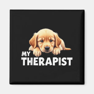 Lustiger Welpe Mein Therapeut Golden Retriever Hun Magnet