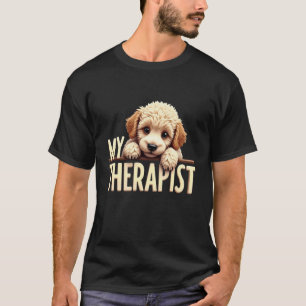Lustiger Welpe Mein Therapeut Pudel Hund T-Shirt