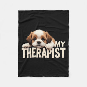Lustiger Welpe Mein Therapeut Shih Tzu Hund Fleecedecke